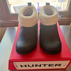 Hunter Black Boots with Soft Cream Interior